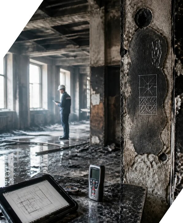 Обследование зданий после пожара в Усинске от 15357 р. | ЭкспертизаРоссия