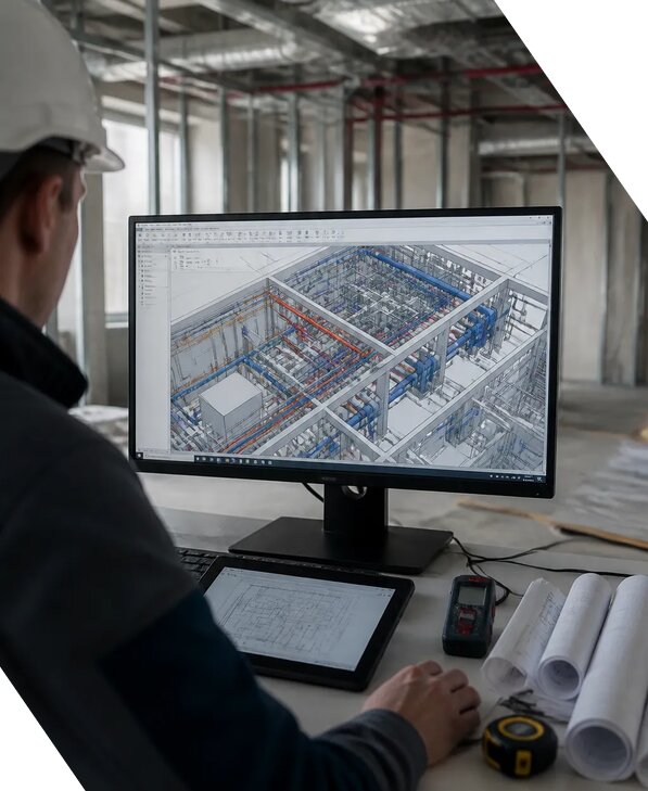 Создание BIM модели инженерных сетей для объектов в Усинске